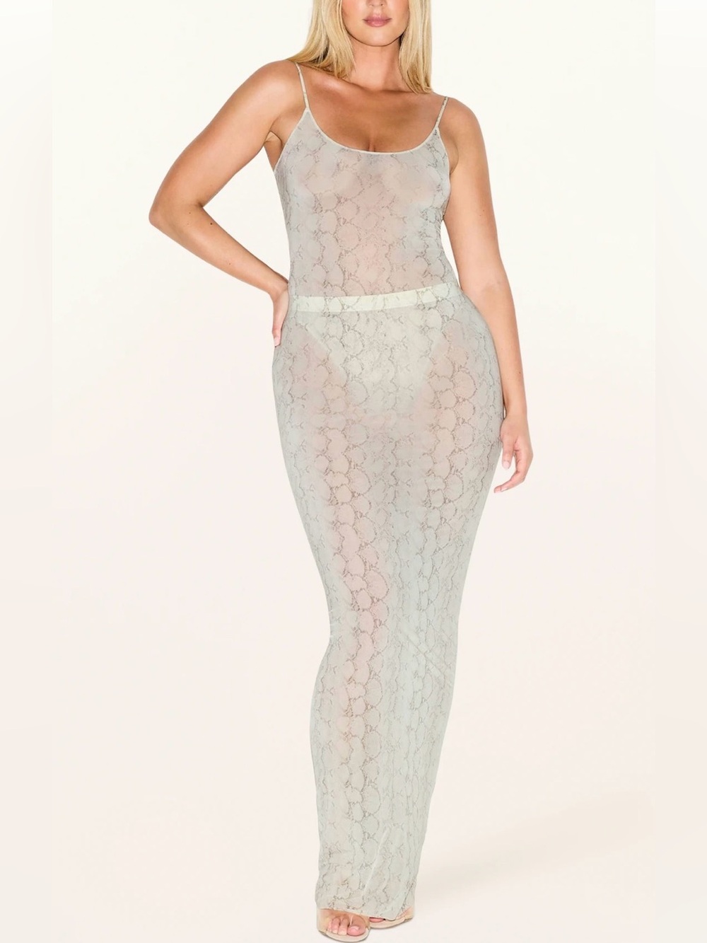 SKIMS Set:Milky Sheer Long Skirt and bodysuit NWT